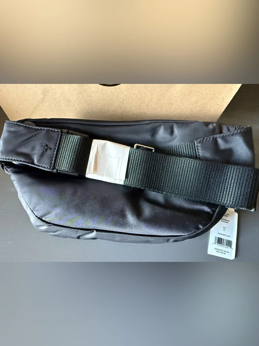 Brand New Tory Burch Black Nylon Crossbody Pouch/ Fanny Pack